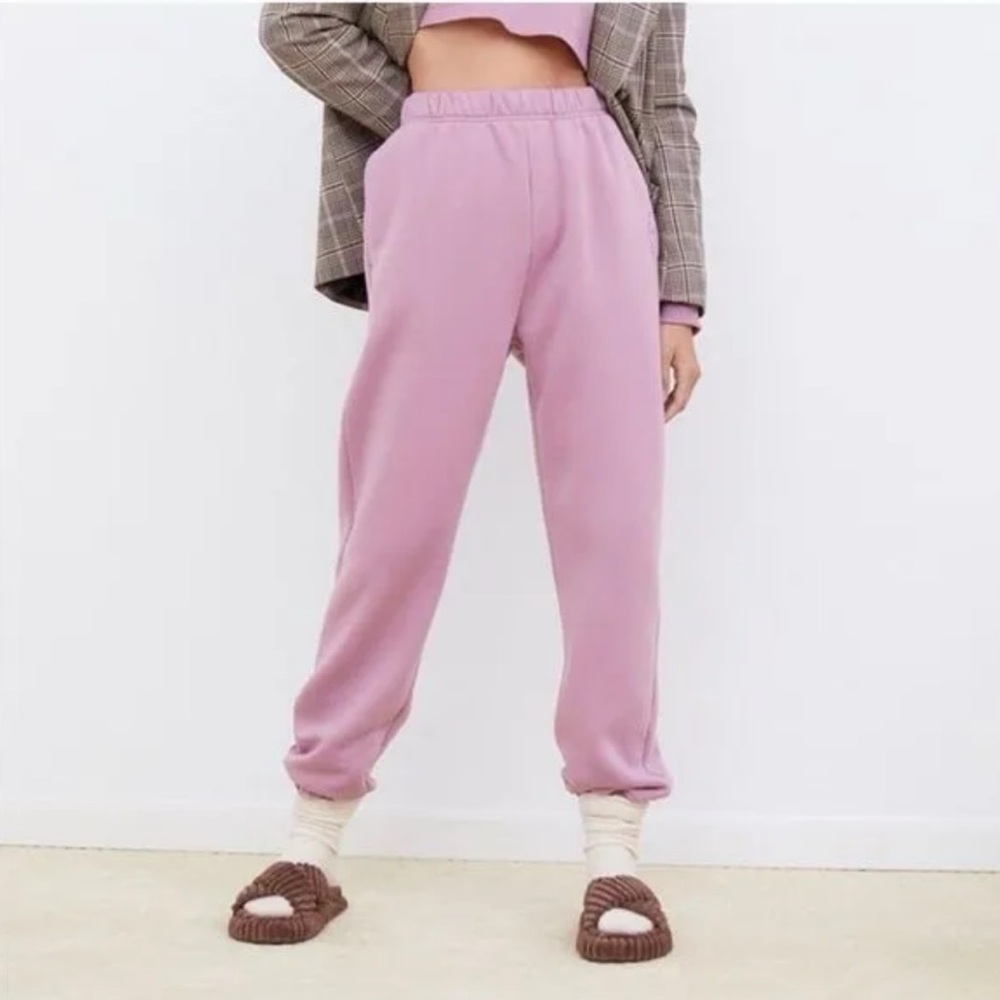 For Love & Lemons Josie Fold Over WaistBand Sweatpants‎ Lilac XS $130